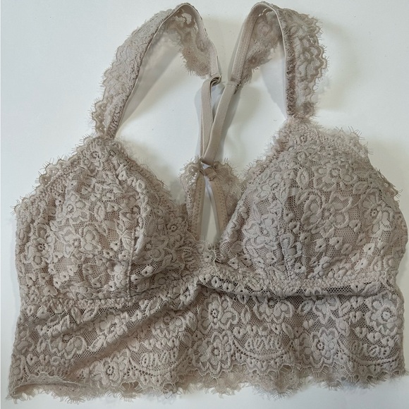 Lace bralette from Aerie, stone color, size XS Slightly used, great condition! - Picture 1 of 4